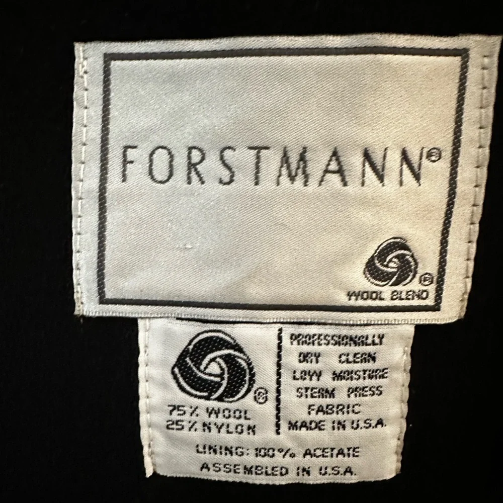 Men’s Charles Klein- Fortsmann- Double Breasted Black Wool Coat XXL